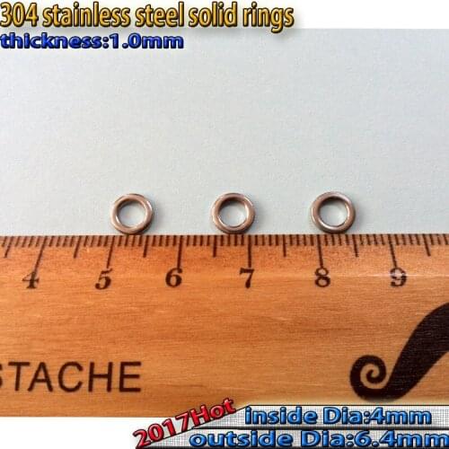 New2017 the good stainless steel with lures ring 80pcs/lot fishing solid ring size:1.0mm*4mm*6.4mm test:166kg
