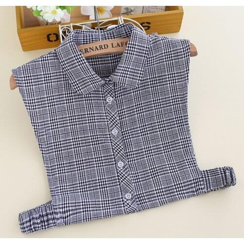 2020 New Detachable Collars for Women Ladies Fake Collar Plaid Female False Collar Blouse Lapel Shirt Faux Col Neckwear