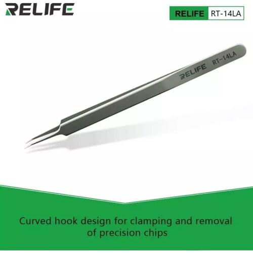 RELIFE stainless steel Bent/Sharp Point precision tweezers for mobile phone chip repair