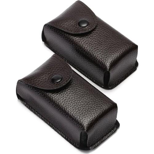 Portable Folding Reading Glasses Case Retro Breathable Wear-resistant Storage Box Leather Reading Glasses Case