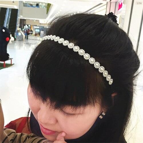 Hot Sale Fashion Girls Pearl Hair band Crystal Jewelry Bead Princess Headband HairBand girl hair Accessories