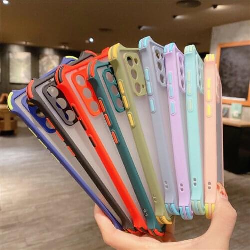 Matte Camera Protection Shockproof Phone Case For Samsung Galaxy Note S20 S21 Ultra S10 S9 S8 Plus Lite A42 M51 A12 Bumper Cover