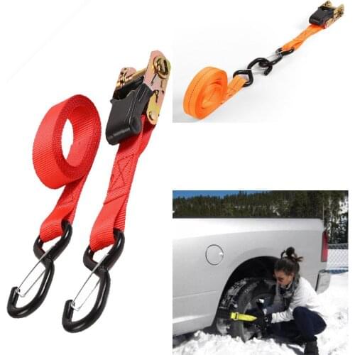 2PCS Portable Auto Luggage Trailer Ratchet Tie Down Strap 8-shaped Hook Brake Strap Binding Belt For Motorcycle Heavy-Duty