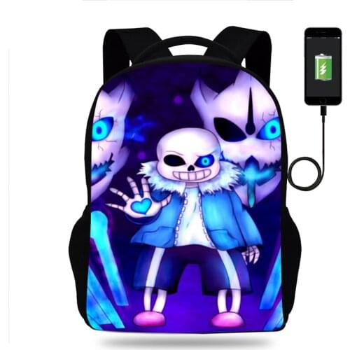 New Undertale Backpack Boys Girls School Bag Children Book Bags Men Women Rucksack Teens USB Travel Knapsack Mochila