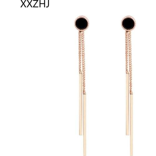 Punk Fashion New Earrings Lady Temperament Long Tassel Super Fairy Circle Wild Net Red Earrings Ladies Sales Rhinestone Earings