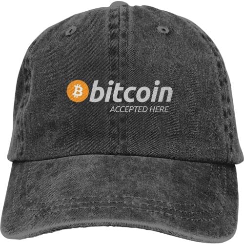 Pure Color Dad Hats Accepted Here BTC Womens Hat Sun Visor Baseball Caps Bitcoin Cryptocurrency Miners Meme Peaked Cap