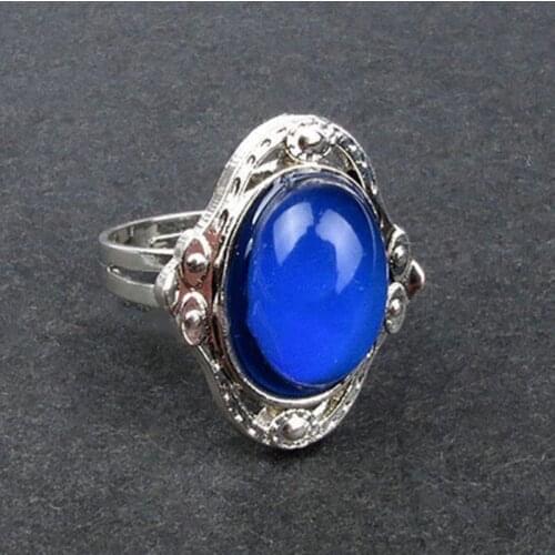 Shellhard Vintage Magic Change Mood Ring Oval Emotion Feeling Changeable Ring Temperature Control Color Finger Rings For Women