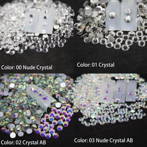 Nail Rhinestones for Nail Art Crystal Glass Stones 3D Nail Art Decoration SS20-SS50 Flat Back Non Hot Fix Gems nails accessoires
