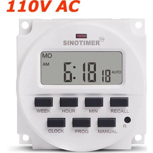 1.6 Inch LCD Big DISPLAY Timer 110V 120 Volt AC 7 Days Programmable Time Switch With UL listed Relay Inside