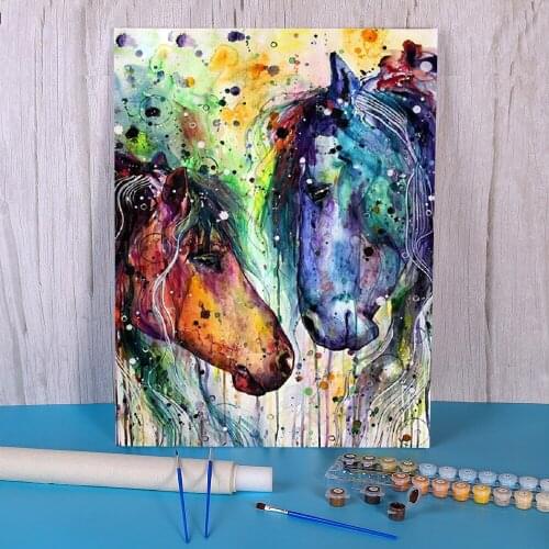 Horse Animal DIY Painting By Numbers Package Oil Paints 50*70 Paiting By Numbers Handmade Adults Handiwork Drawing