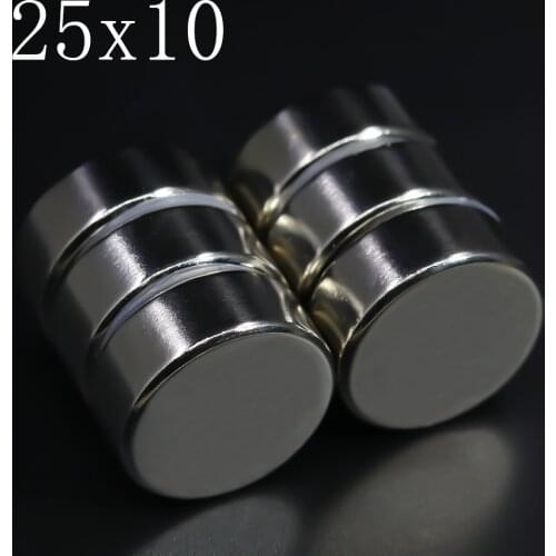 1/2/5/10 Pcs 25x10 Neodymium Magnet 25mm x 10mm N35 NdFeB Round Super Powerful Strong Permanent Magnetic imanes Disc 25x10
