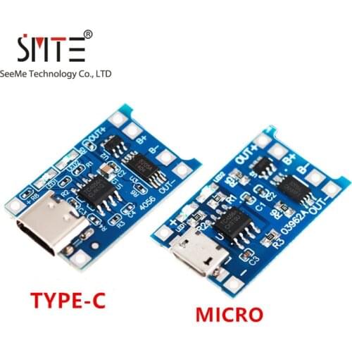1Pcs/lot TP4056 18650 Type-c 5V 1A Micro Lithium Battery Charging Board Module Charging Protection Two in One