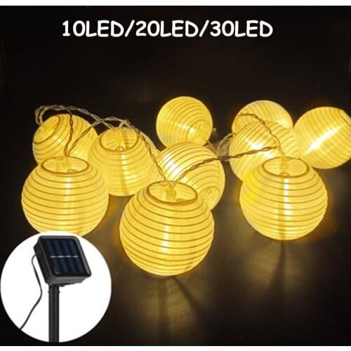 10/20/30 LED Waterproof Lantern Ball Solar String Light Outdoor Solar Lamp Fairy Lights for Christmas Party Garden Decor