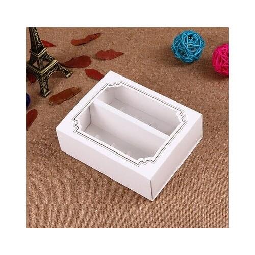 10pcs/lot White Paper Gift Box With Window Event Party Favor Candy Chocolate Packing Box Wedding Decoration Cake Cardboard Box