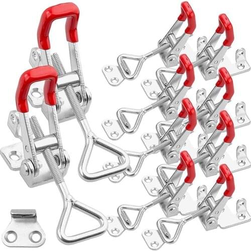 10Pcs Adjustable Toggle Clamp, Holding Capacity Toggle Latch Hasp Clamp GH-4002 Lockable Quick Release Pull Latch