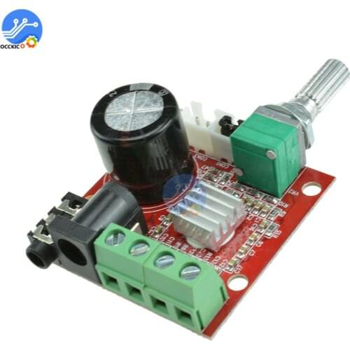 12V Mini Hi-Fi PAM8610 Audio Stereo Amplifier Board 2X10W Dual Channel Class D Power Speaker Audio Amplifier Board