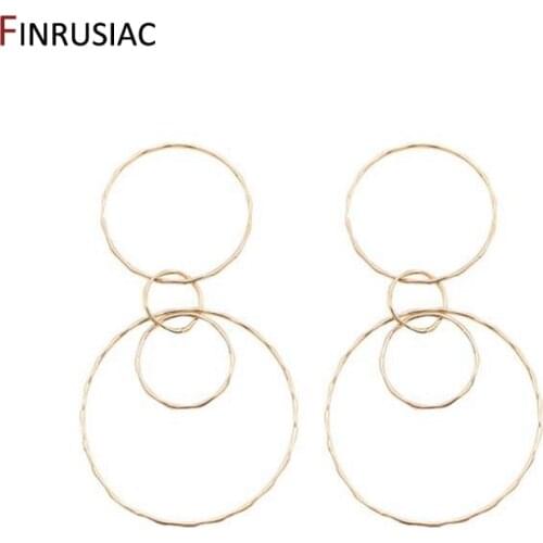 14k Gold Plated Multi-circle Pendant For DIY Earring Accessories Earrings Pendants Charms Wholesale