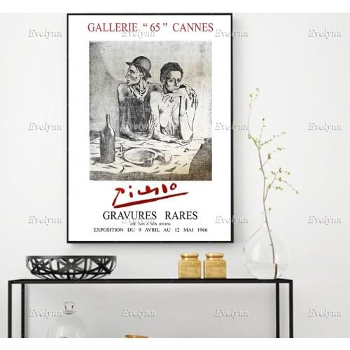 1966 Vintage French Exhibition Poster For Works By Picasso Home Decor Prints Wall Art Canvas Living Room Decoration Unique Gift