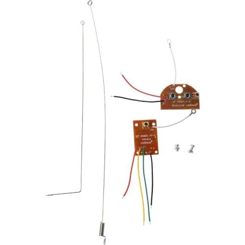 2CH RC Remote Control 27MHz Circuit PCB Transmitter and Receiver Board Radio System with Antenna Set for Car Truck Toy