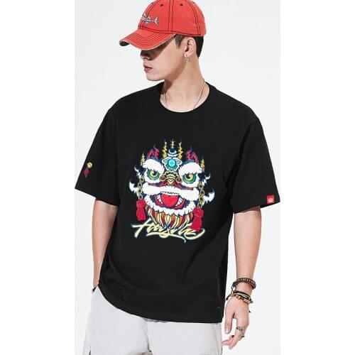 2021 Summer New Fashion O-neck Tshirts for Men Embroidery patterns Oversized t-shirt harajuku ropa hombre GJD624