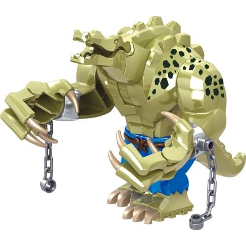 2021 new anime super villain crocodile big man gold gloves 24 energy gems childrens assembling building blocks toy bag gift