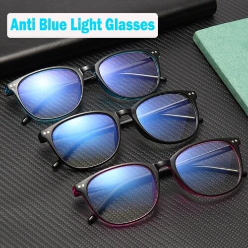 2021 Anti Blue Light Glasses Women Men Vintage Computer Eyeglasses Frame Fashion Rivet Clear Lens Black Spectacles UV400 F02