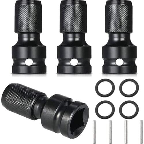 4Pcs 1/2 Inch Square to 1/4 Inch Hex Ratchet Socket Wrench Socket Adapter Spanner Set Drive Converter Impact Tool