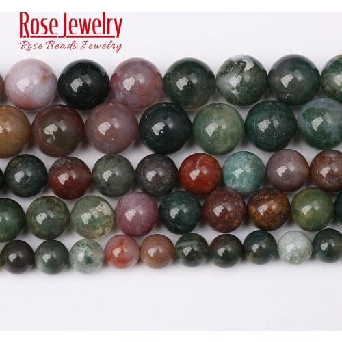 5A Natural Stone Indian Agates Round Beads For Jewelry Making 4 6 8 10 12 14 mm Spacer Bead For Women Diy Bracelet Wholesale