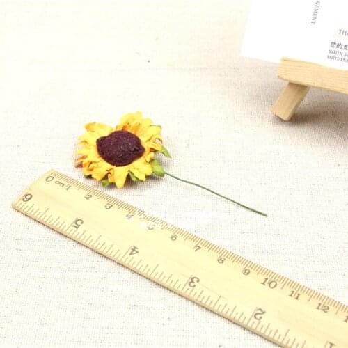60pcs 30mm Artificial paper sunflower Bouquet Wedding or anyother party decoration Scrapbooking DIY 004018008