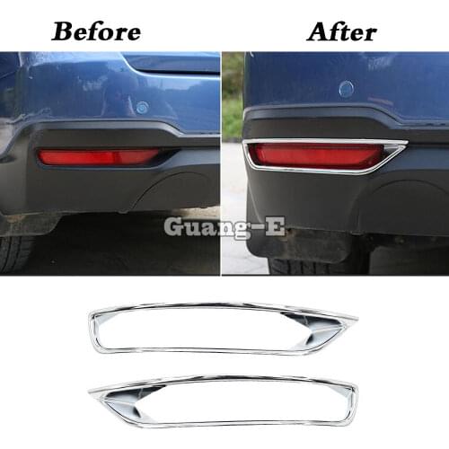 Car detector ABS Chrome cover trim back tail rear fog light lamp frame parts 2pcs for subaru Forester 2008 2009 2010 2011 2012