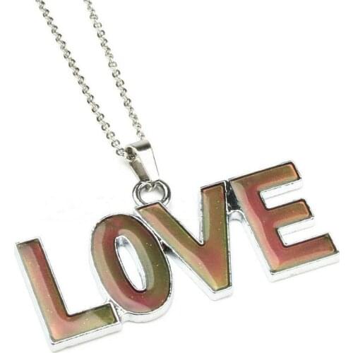 Reiki jewelry love necklaces & pendants Change color according to body temperature changes pendant women Jewelry best friends