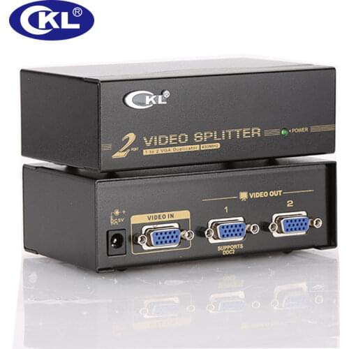 CKL-102A 2 Port VGA Splitter Metal case 1 in 2 out 1*2 450MHZ
