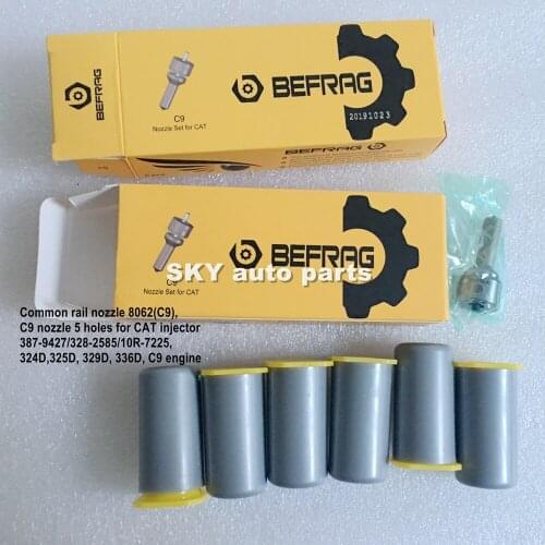 Common rail nozzle 8062(C9), C9 nozzle 5 holes for CAT injector 387-9427/328-2585/10R-7225, 324D,325D, 329D, 336D, C9 engine