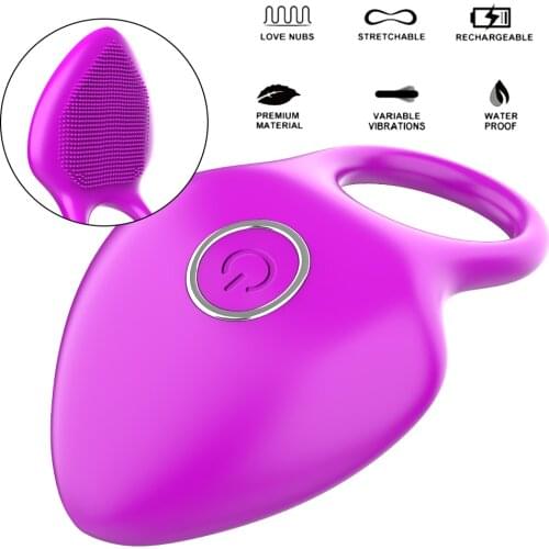 Vibrating Penis Ring Clitoris Stimulate Vibrator Delay Premature Ejaculation Lock Fine Ring Cock Ring Silicone Sex Toy for Men