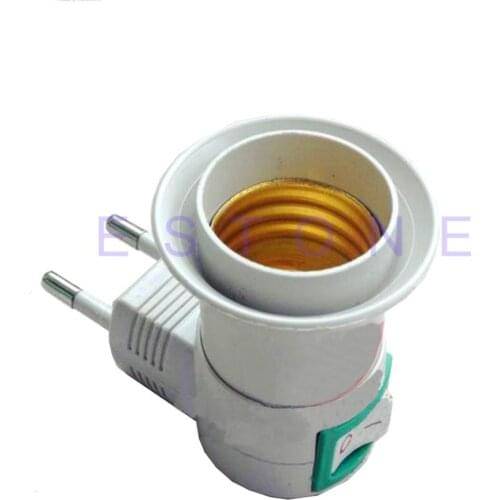 E27 female socket to EU plug adapter with power on-off control switch-Y103