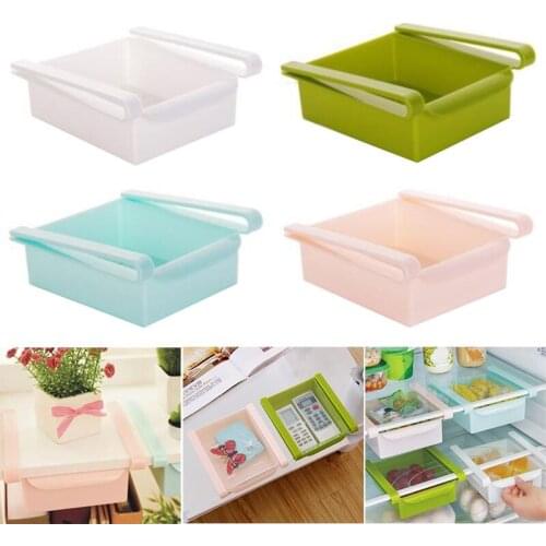 Refrigerator Food Box Mezzanine Shelf Vegetable Side Pulled and Twitchable Grid Rack Hanging Basket XR-Hot