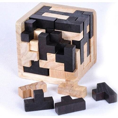 Creative 3D Puzzle Luban Interlocking Wooden Toys Early Educational Toys Wood Puzzles For Adults Kids Brain Teaser IQ Puzzles