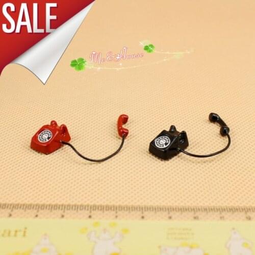 1/12 Dollhouse Miniature Metal Phone Telephone Miniature scene model doll house accessories mini home phone