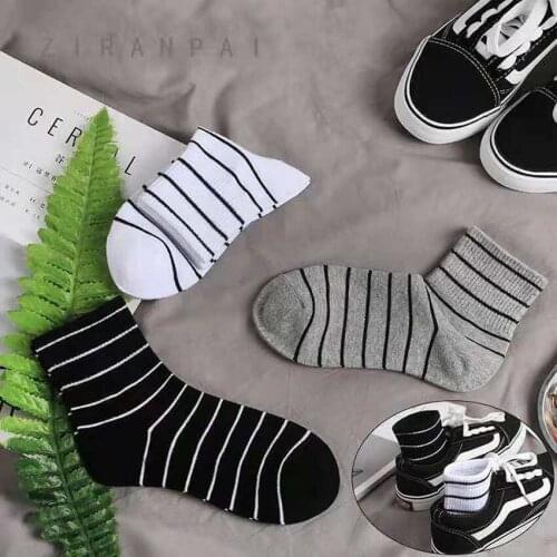 Fashion Cotton Women Autumn Winter Sport Striped Funny Short Heart Japanese Solid Casual Crew Socks