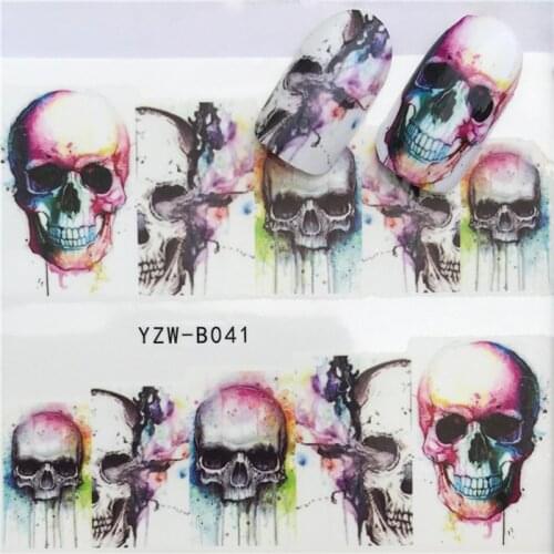 Evil Crying Skull Nail stickers art decorations slider adhesive Water Transfer decals manicure lacquer accessoires polish foil