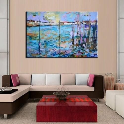 NEW100% hand-painted Home decoration painting famous oil painting high quality Modern artists Oil painting Blue ocean WX15041507