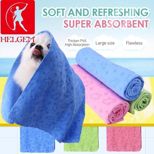 HELGEM Pet Towel Super Absorbent Clean Up Fiber Cat Dog Baths Accessories for Large Puppy Quick-drying Bath Cleaning Supplies