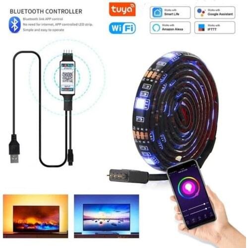 Bluetooth 5V USB Led Strip Light RGB Flexible Led Light Waterproof 5050 SMD TV Background TUYA WIFI Controller DC5V blackboard