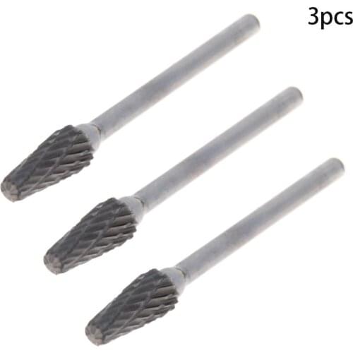 Utoolmart Double-cut Rotary File Tungsten Steel Alloy H/L/M/N Grinding Head Milling Head Woodworking Wood Carving 2pcs/3pcs/5pcs