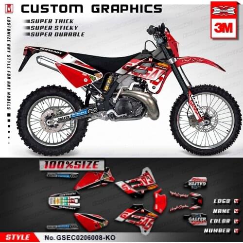 KUNGFU GRAPHICS Dirt Bike Stickers Custom Vinyl Wrap for GAS GAS EC 125 200 250 300 2002 2003 2004 2005 2006