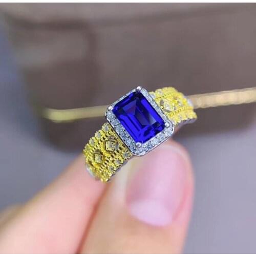 High Quality Real and Natural Sapphire Rings 925 Sterling Silver Fine Jewelry