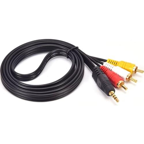 1.5M 3.5mm Jack Plug Male to 3 RCA Adapter 3.5 to RCA Male Audio Video AV Cable Wire Cord