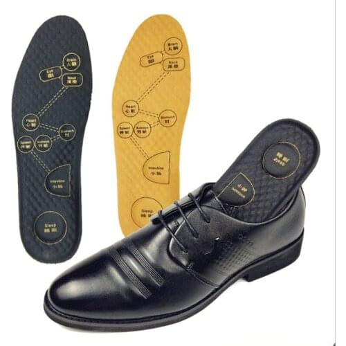 1 Pair Acupressure Insoles Man Woman Leather Magnetic Insole Casual Massage