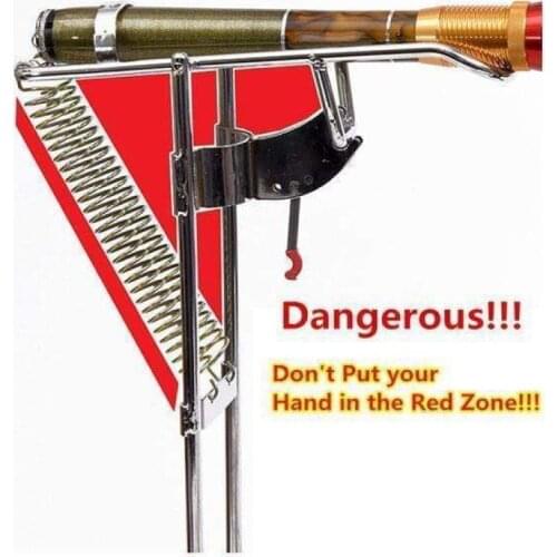 1pcs Auto Spring Fishing Rod Pole Holder Lifter Full Stainless Steel Adjustable Sensitivity Folding Fishing Accessories Bracket