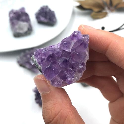 1PC Random Natural Raw Purple Amethyst Quartz Crystal Cluster Healing Stones Specimen Home Decoration Craft Ornament Druzy Geode